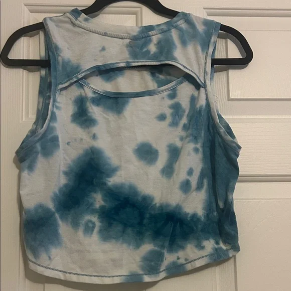 90 Degree By Reflex Blue Tie-Dye Short Sleeve Top - Picture 3 of 5